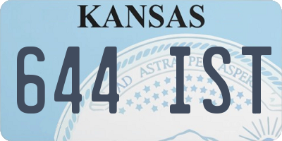 KS license plate 644IST