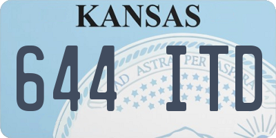 KS license plate 644ITD