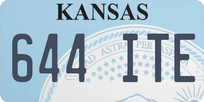 KS license plate 644ITE