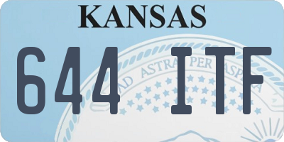 KS license plate 644ITF