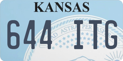 KS license plate 644ITG