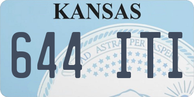 KS license plate 644ITI