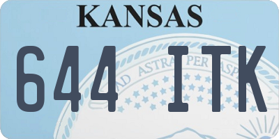 KS license plate 644ITK