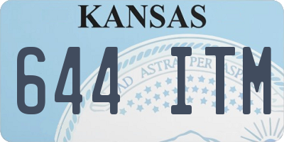 KS license plate 644ITM
