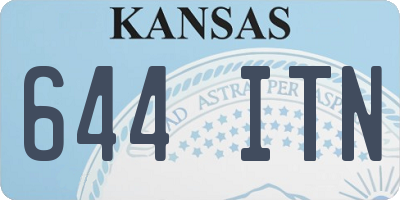 KS license plate 644ITN
