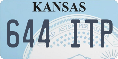 KS license plate 644ITP