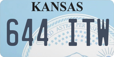 KS license plate 644ITW