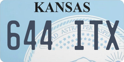 KS license plate 644ITX