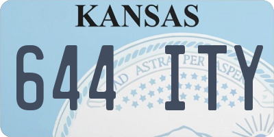KS license plate 644ITY