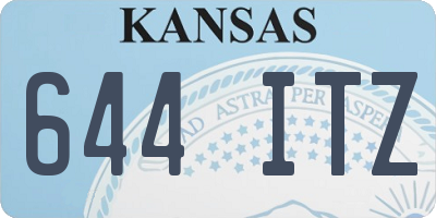 KS license plate 644ITZ