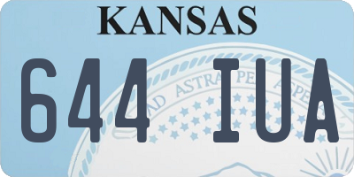 KS license plate 644IUA