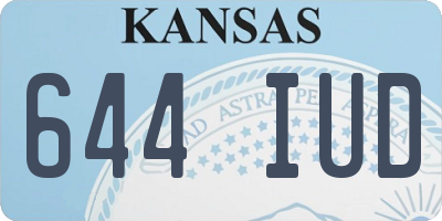 KS license plate 644IUD