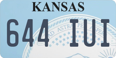 KS license plate 644IUI