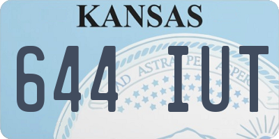 KS license plate 644IUT