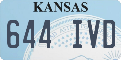 KS license plate 644IVD