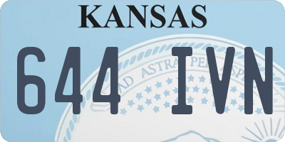 KS license plate 644IVN
