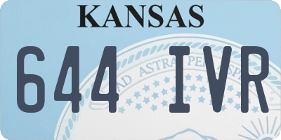 KS license plate 644IVR