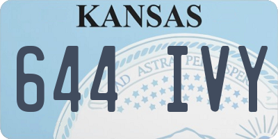 KS license plate 644IVY