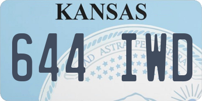 KS license plate 644IWD
