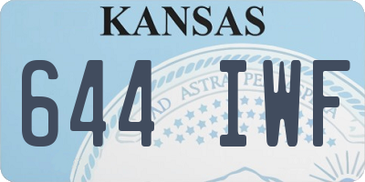 KS license plate 644IWF
