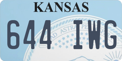 KS license plate 644IWG