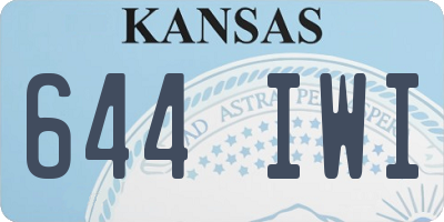 KS license plate 644IWI