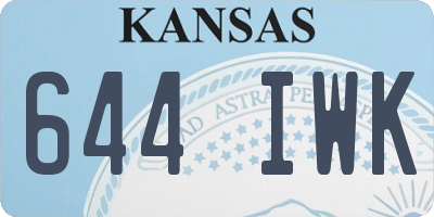 KS license plate 644IWK