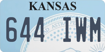 KS license plate 644IWM