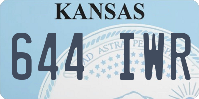 KS license plate 644IWR