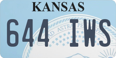 KS license plate 644IWS