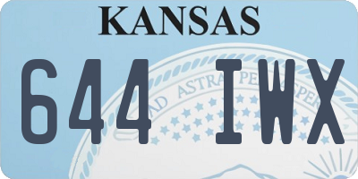 KS license plate 644IWX