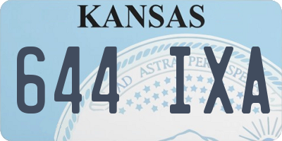 KS license plate 644IXA