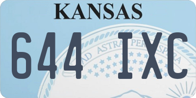 KS license plate 644IXC