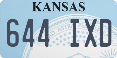 KS license plate 644IXD