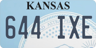 KS license plate 644IXE