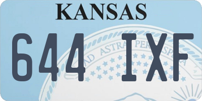 KS license plate 644IXF