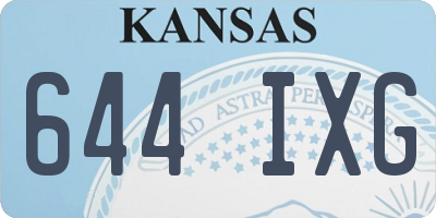 KS license plate 644IXG