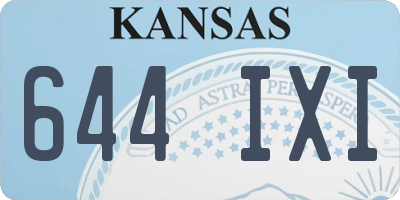 KS license plate 644IXI
