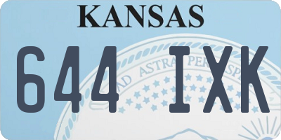 KS license plate 644IXK