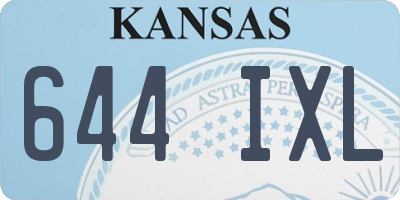 KS license plate 644IXL