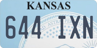 KS license plate 644IXN