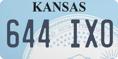 KS license plate 644IXO