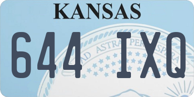 KS license plate 644IXQ