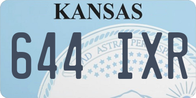 KS license plate 644IXR