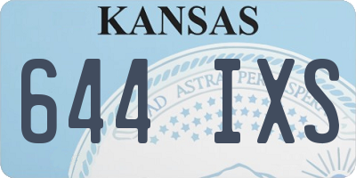 KS license plate 644IXS