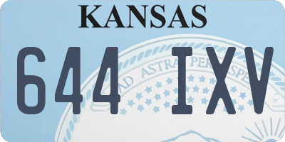 KS license plate 644IXV