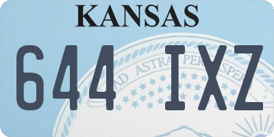 KS license plate 644IXZ