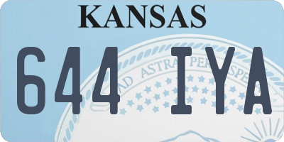 KS license plate 644IYA