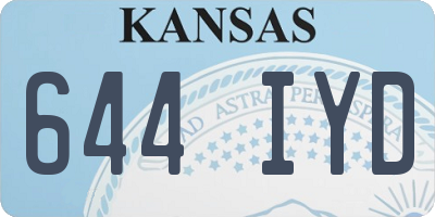 KS license plate 644IYD
