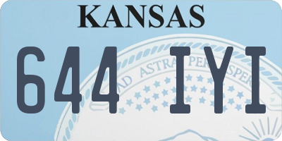 KS license plate 644IYI